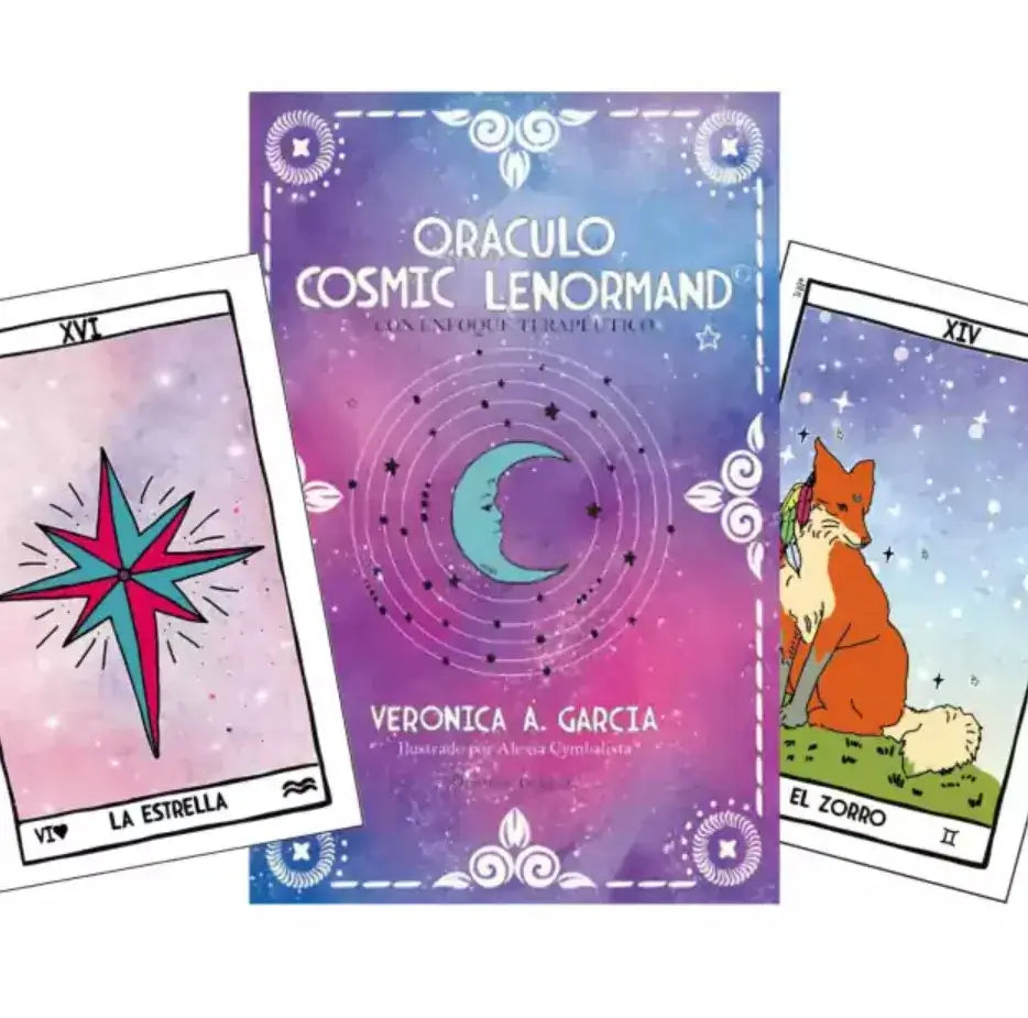 tres cartas oraculares, pertenecientes al Oráculo Cosmic Lenormand Tuluz©